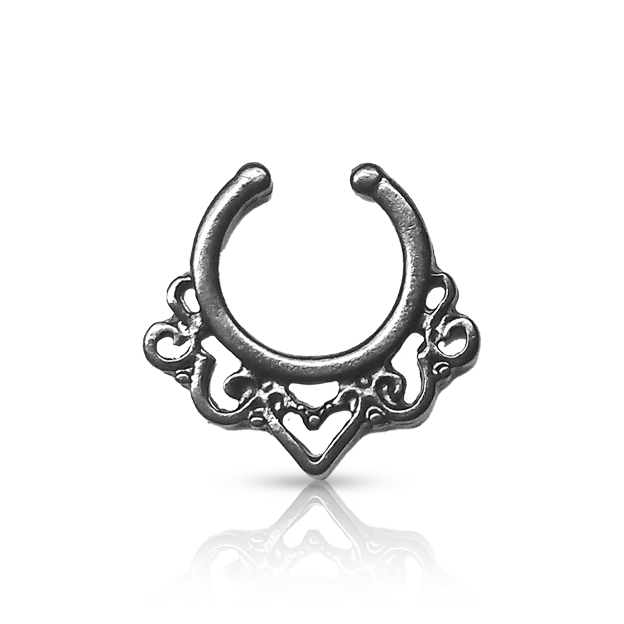 Fake Nose Piercing for Woman Black