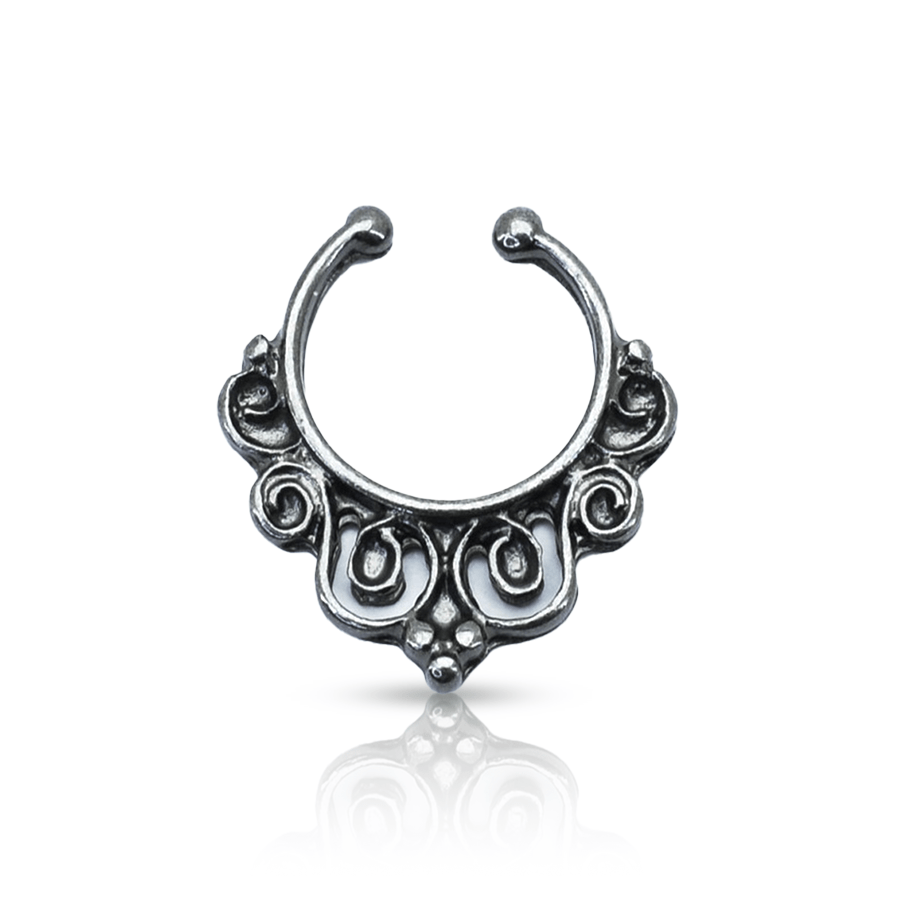 Fancy Fake Nose Piercing Silver