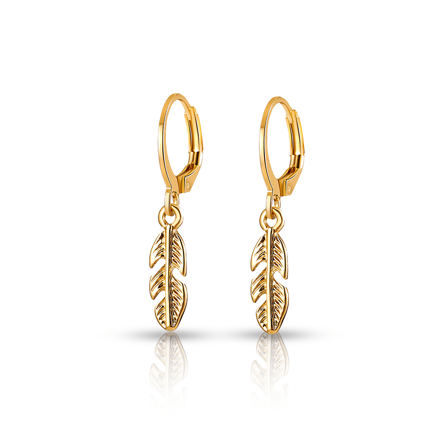 Feather Ear Lobe Piercing Gold