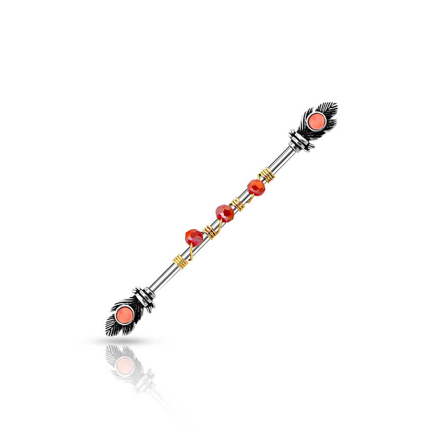 Flames Industrial Piercing Silver
