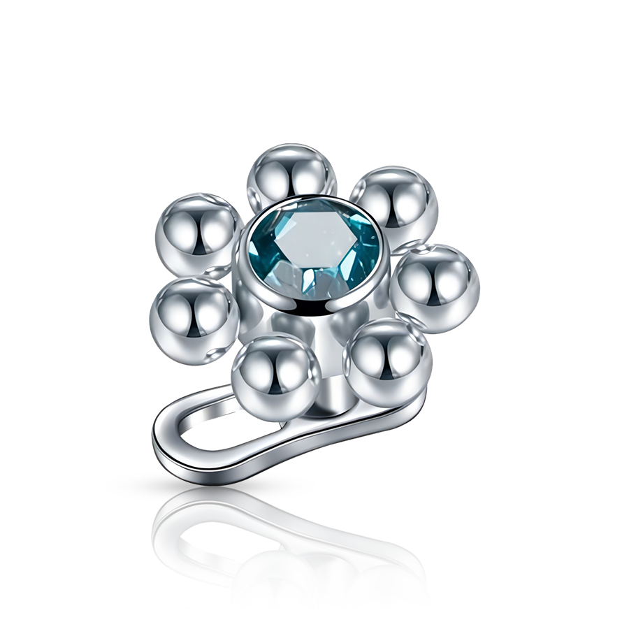 Flower Dermal Piercing Turquoise