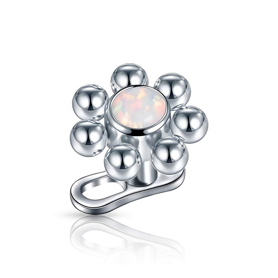 Flower Dermal Piercing White