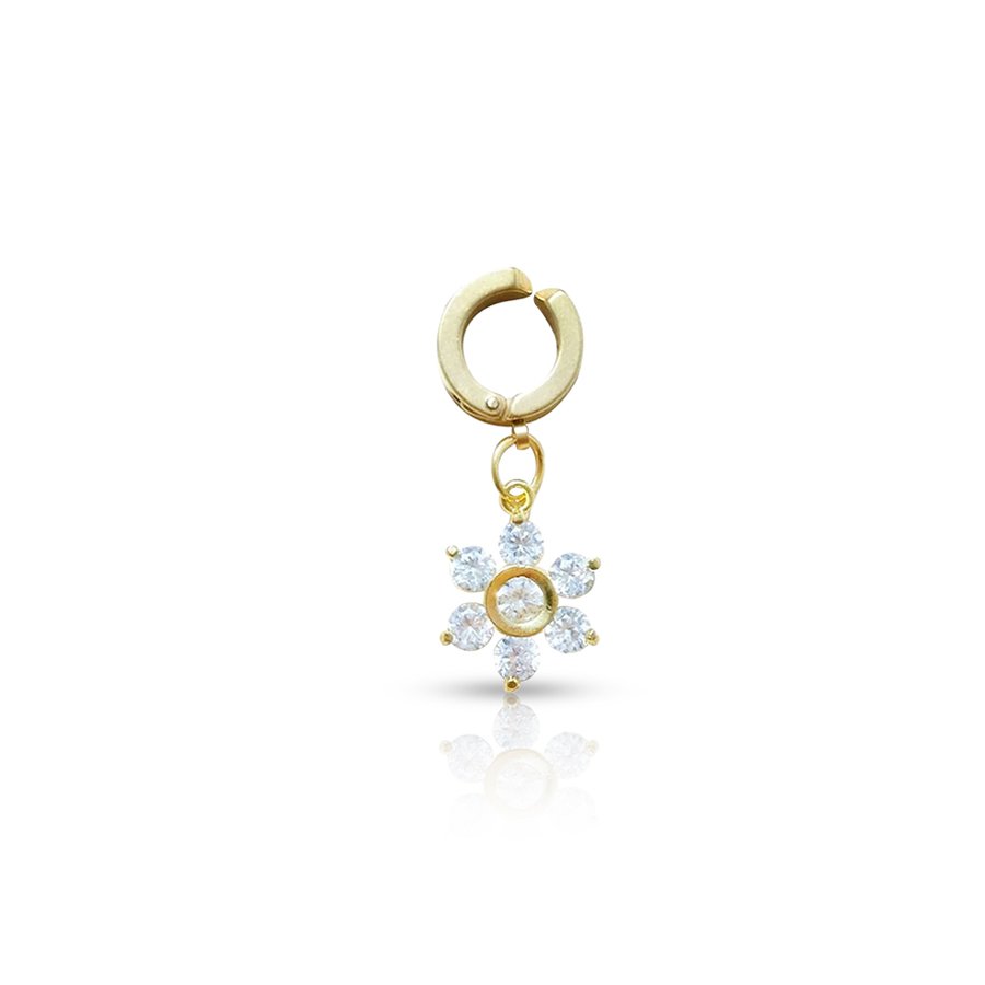 Flower Fake Belly Button Piercing Gold