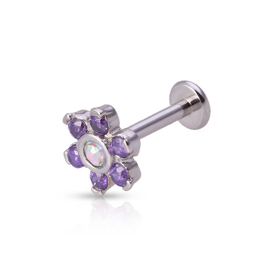 Flower Jewel Ashley Piercing Violet 1.2x6mm
