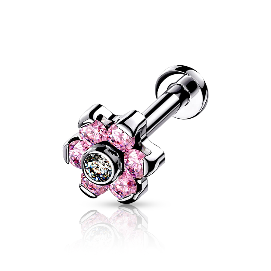 Flower Jewel Ashley Piercing Pink 1.2x6mm