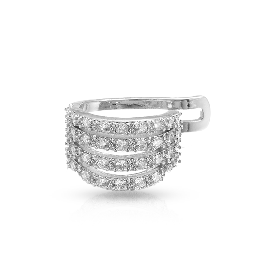 Four Rings Fake Piercing Silver