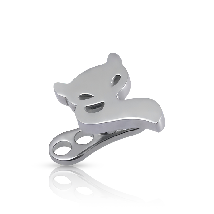 Fox Dermal Piercing Silver  Renard