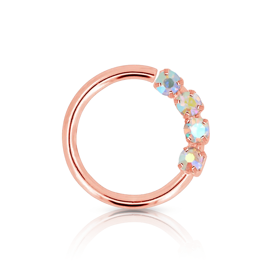Diamond Ring Snug Piercing Rose Gold