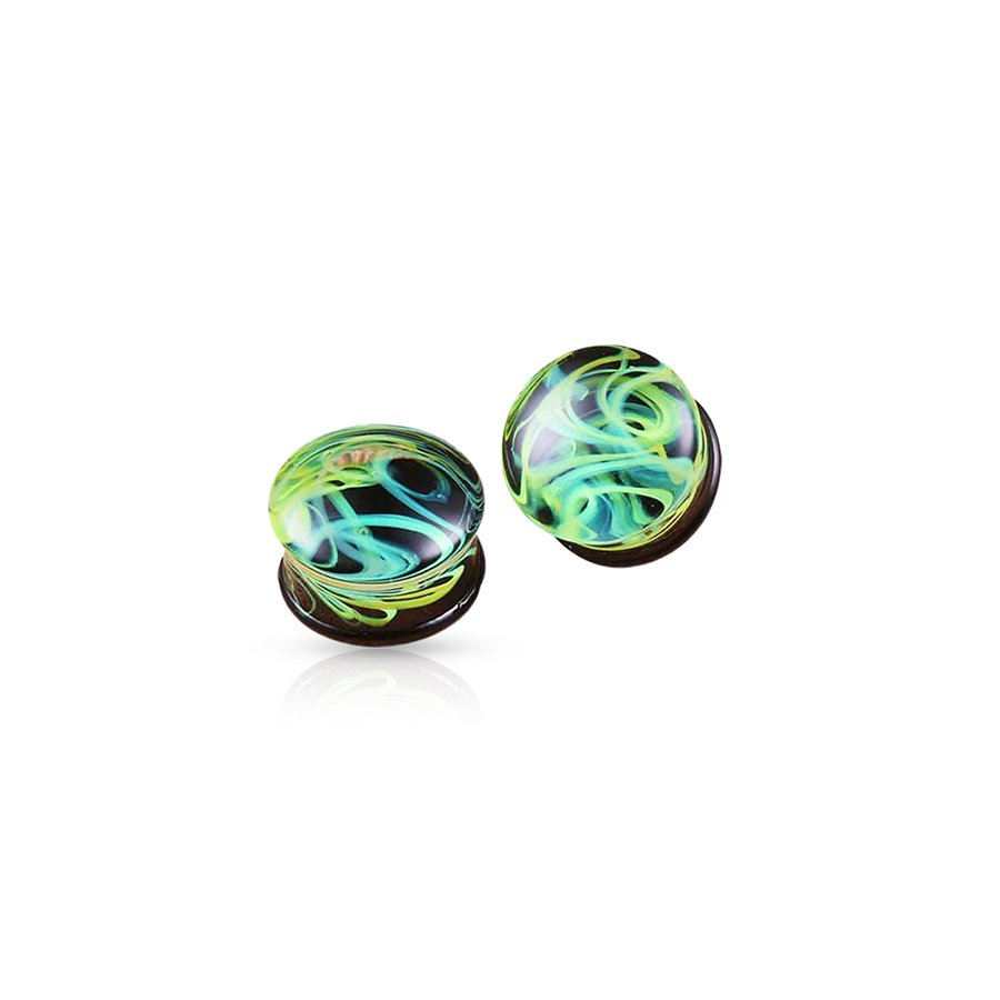 Glass Ear Plug Green Vert