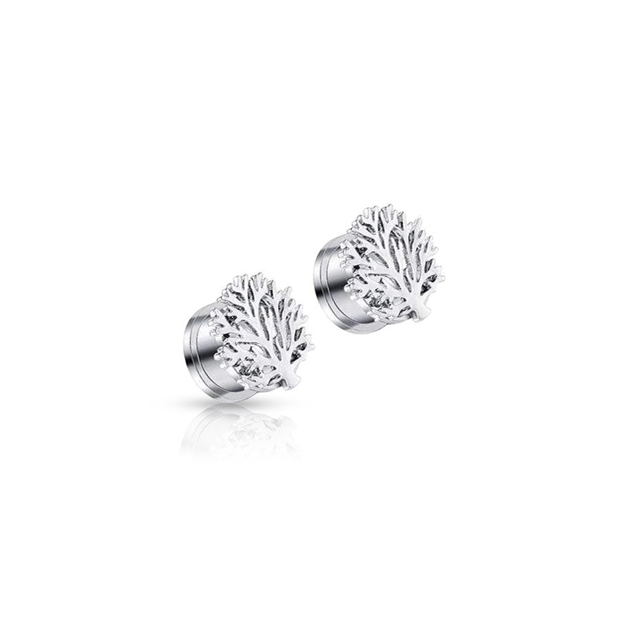Gold and Silver Ear Plug Silver 18mm