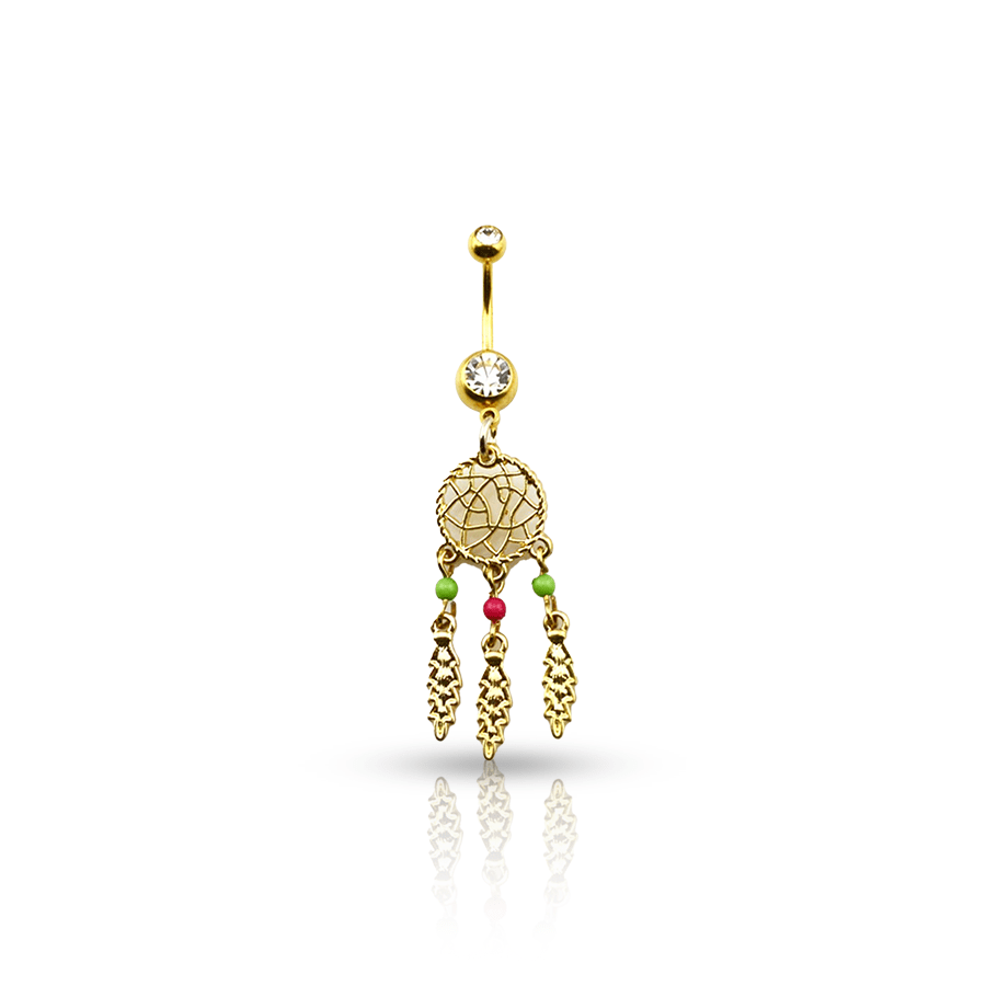 Golden Dream Catcher Navel Piercing