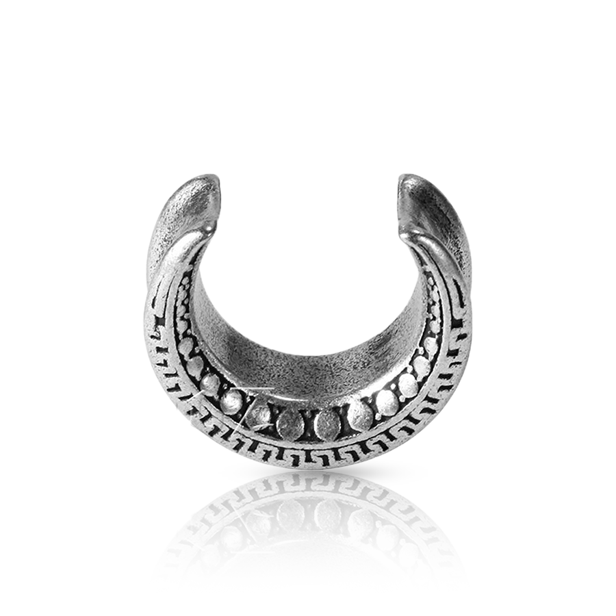Half  Moon Ear Plug Silver 19mm