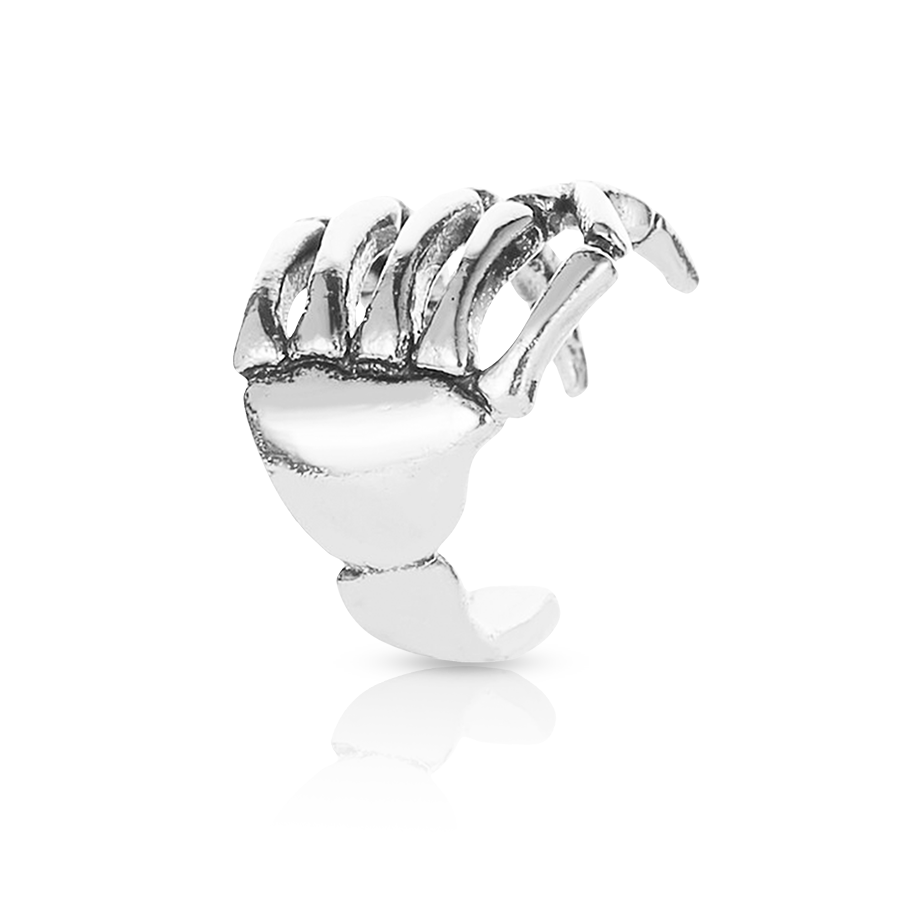 Hand Bone Fake Piercing Silver