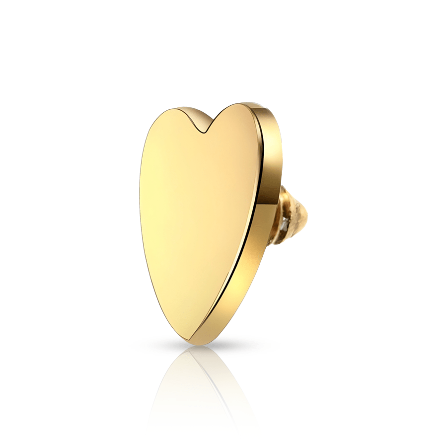 Heart Dermal Piercing Gold