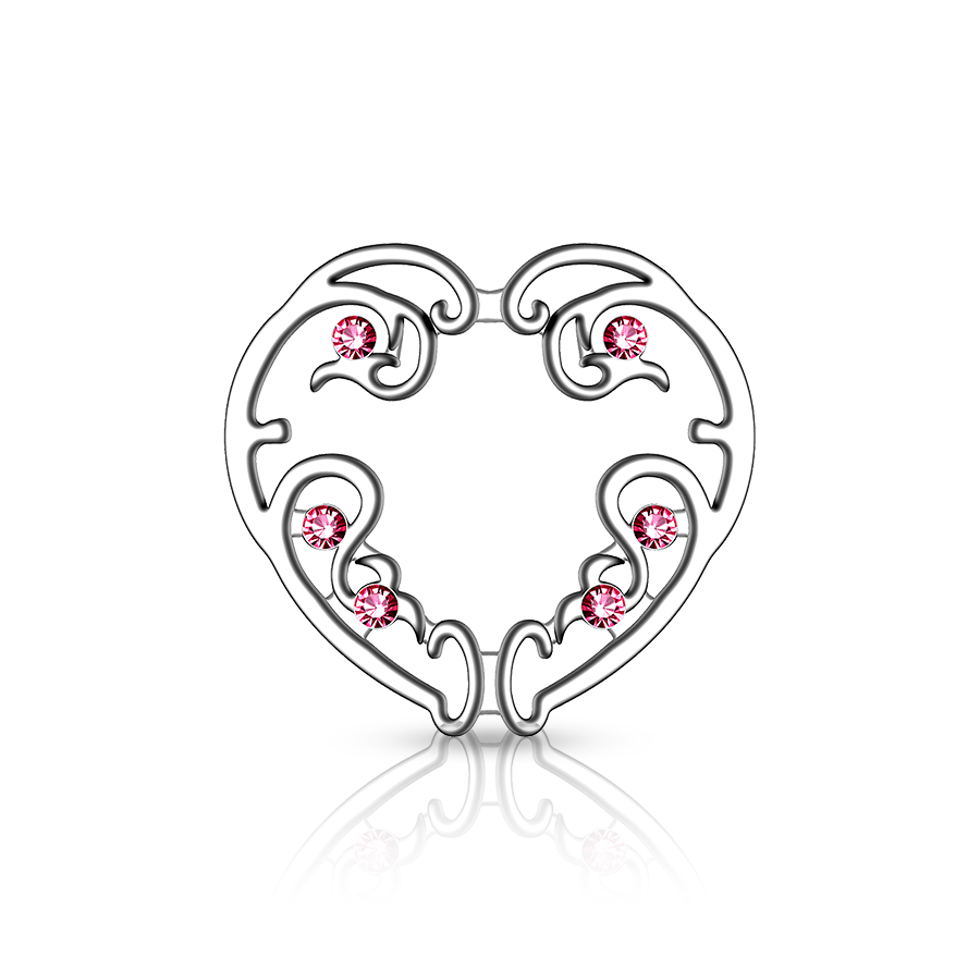 Heart Fake Nipple Piercing Silver
