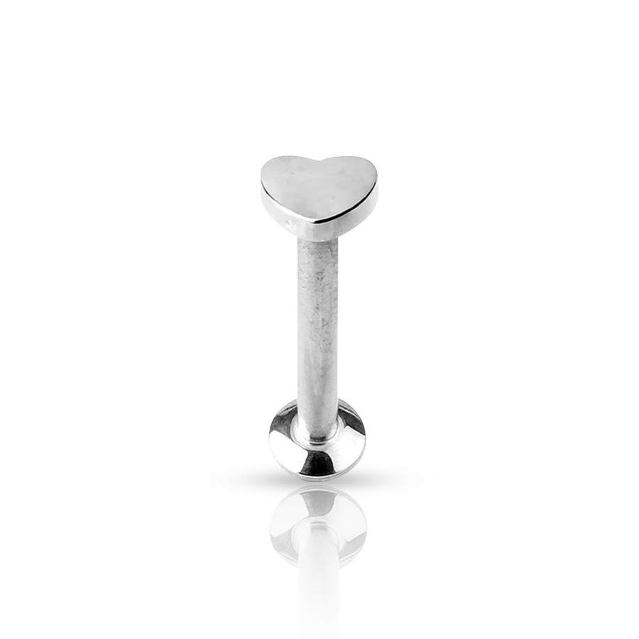 Heart Jewel Forward Piercing Silver