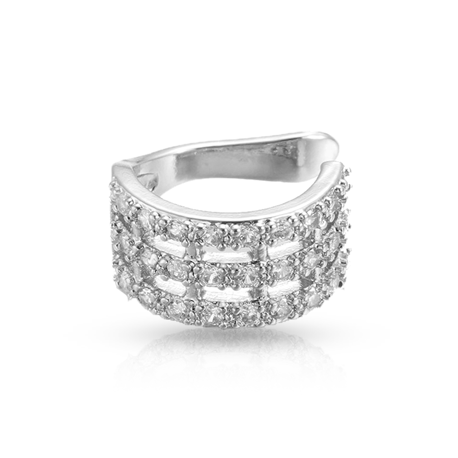 Heavy Ring Fake Piercing Silver