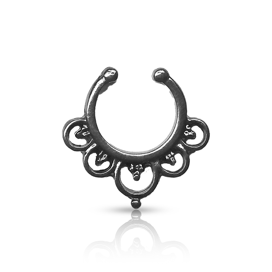Hoop Fake Nose Piercing Black