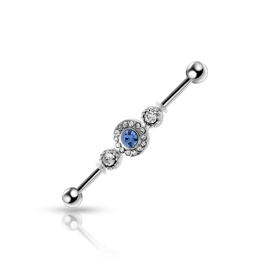 Piercing Industriel Swarovski® Bleu