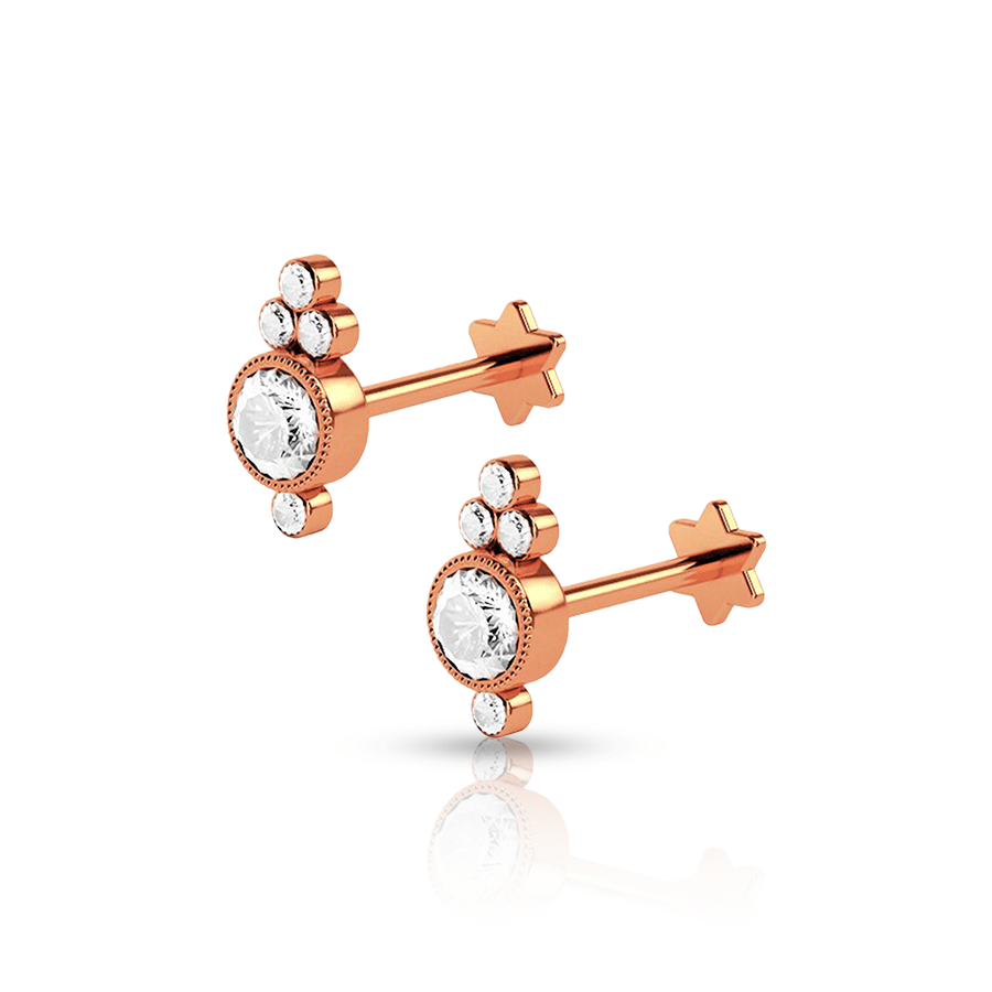 Jewel Ear Lobe Piercing Rose Gold