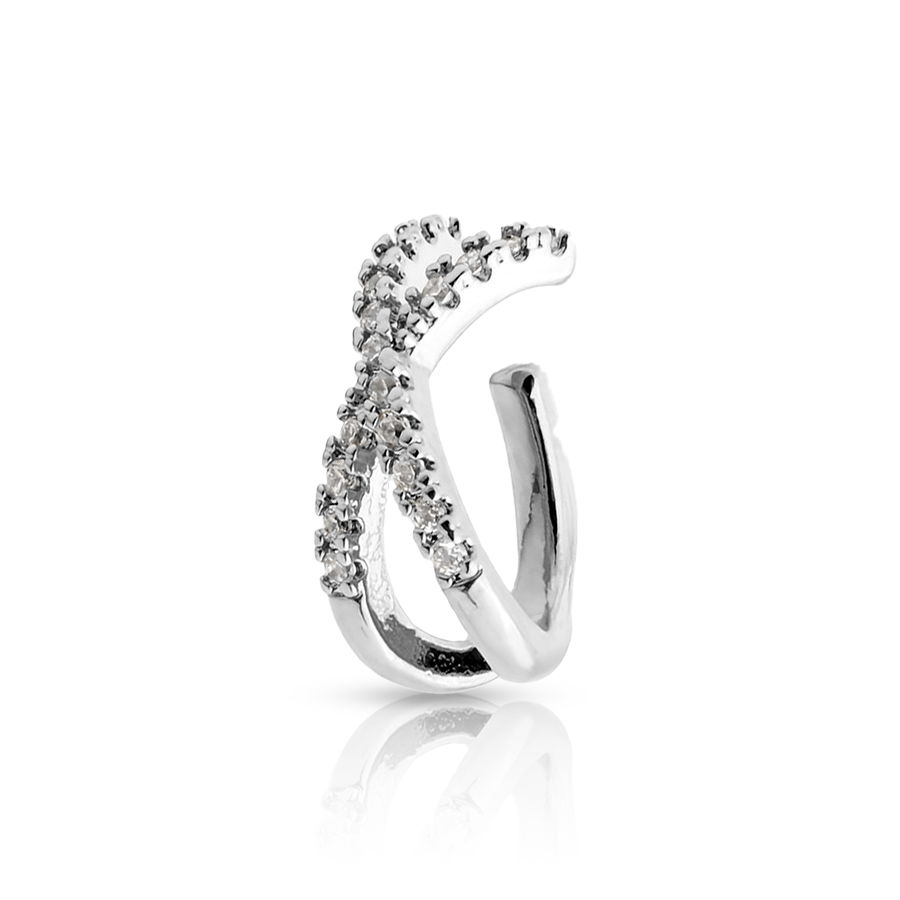 Jewel Fake Ear Piercing Silver