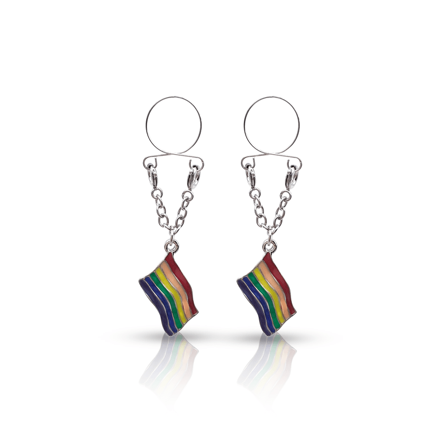 LGBT Flag Fake Nipple Piercng