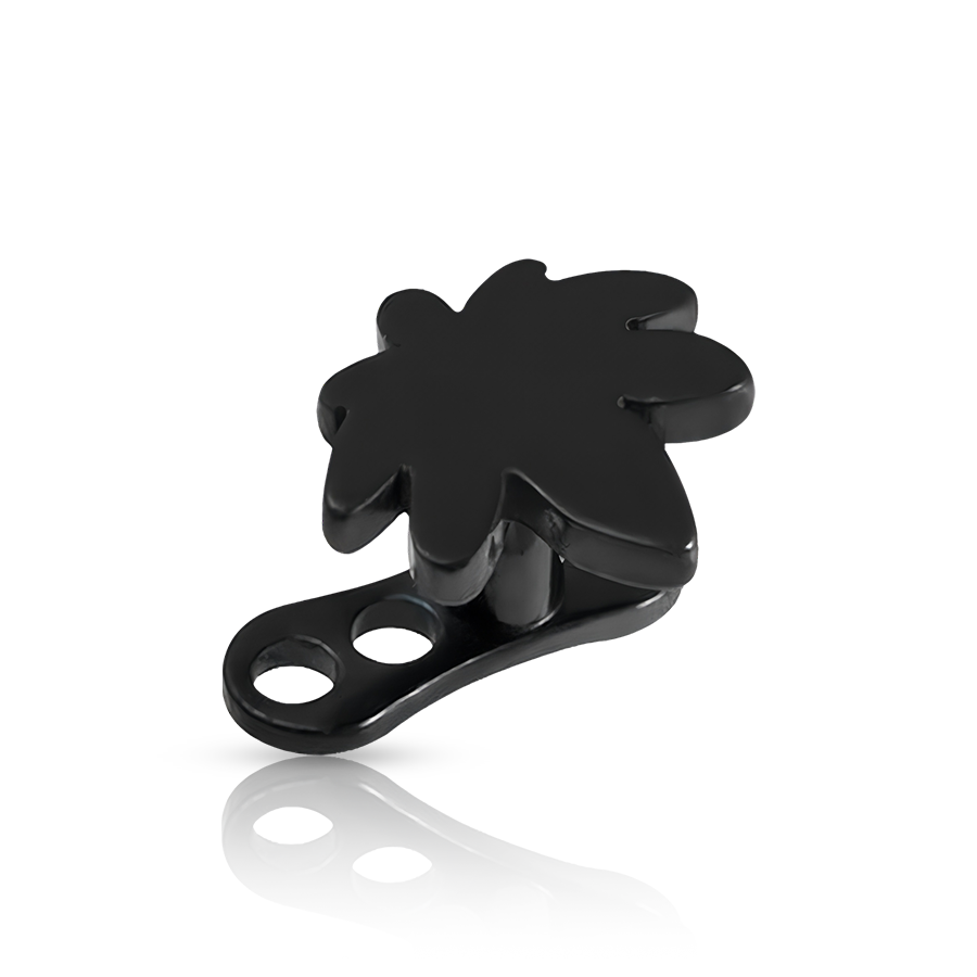 Leaf Dermal Piercing Black  Feuille