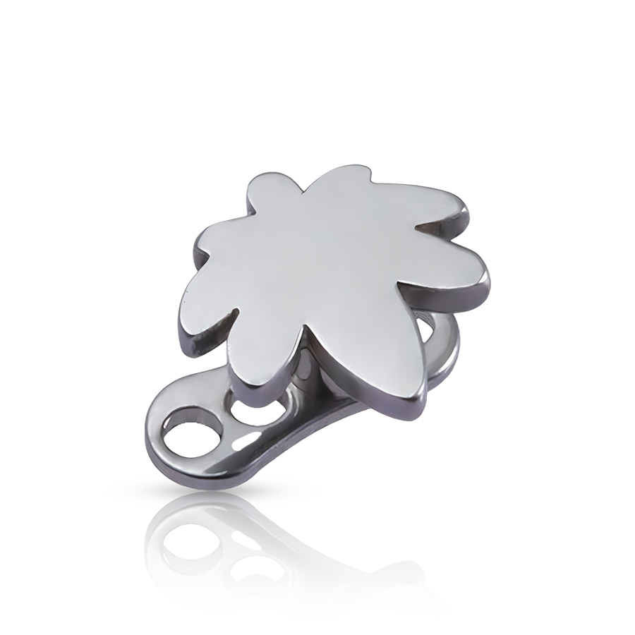 Leaf Dermal Piercing Silver  Feuille