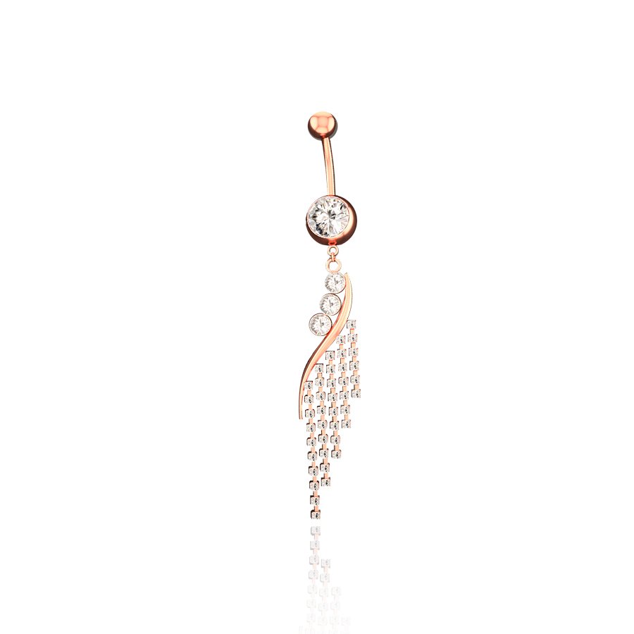 Long Belly Button Piercing Gold