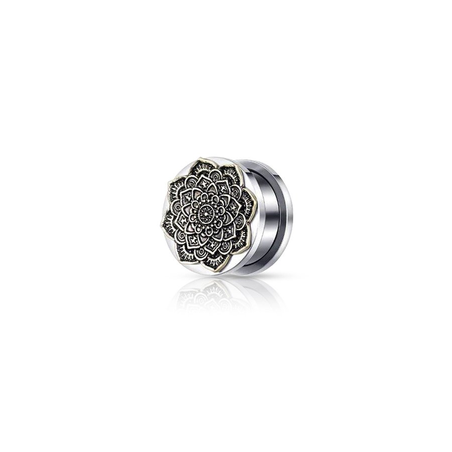 Lotus Flower Ear Plug Silver 18mm