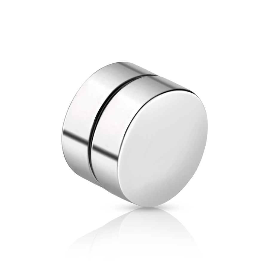 Magnetic Fake Ear Plug Silver