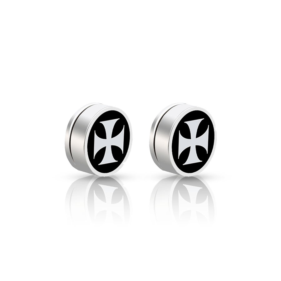 Man Fake Ear Plug Black Par deux