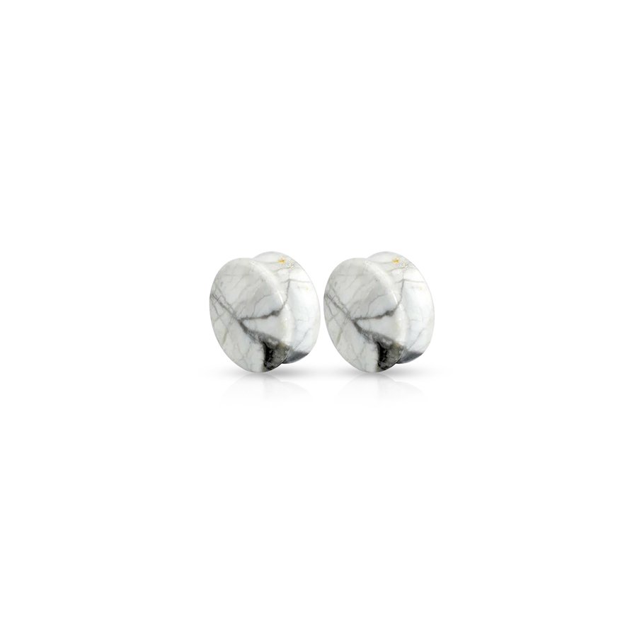 Natural Stone Ear Plug Grey 25mm