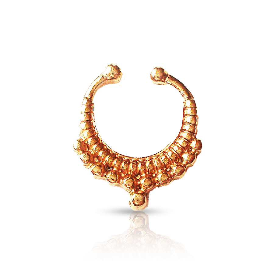 Oriental Indian Fake Nose Piercing Gold