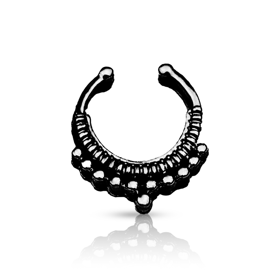 Oriental Indian Fake Nose Piercing Black