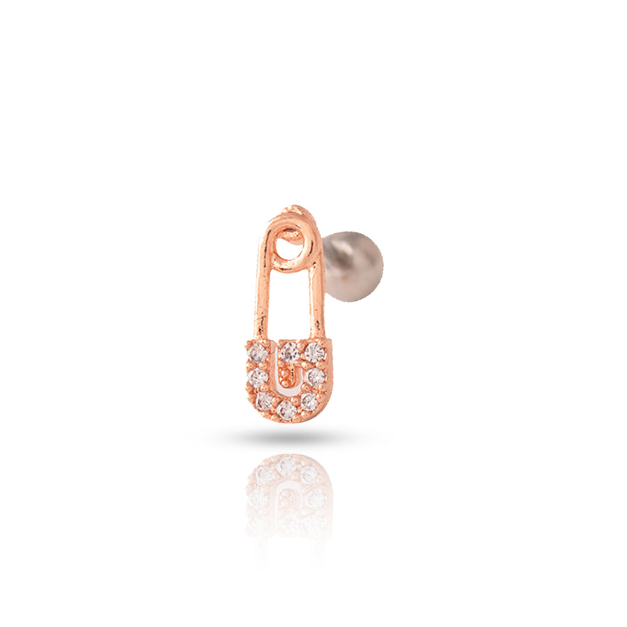 Paper Clip Conch Piercing Gold Pink