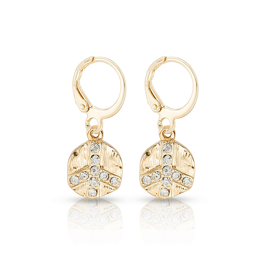 Peace & Love Lobe Piercing Gold