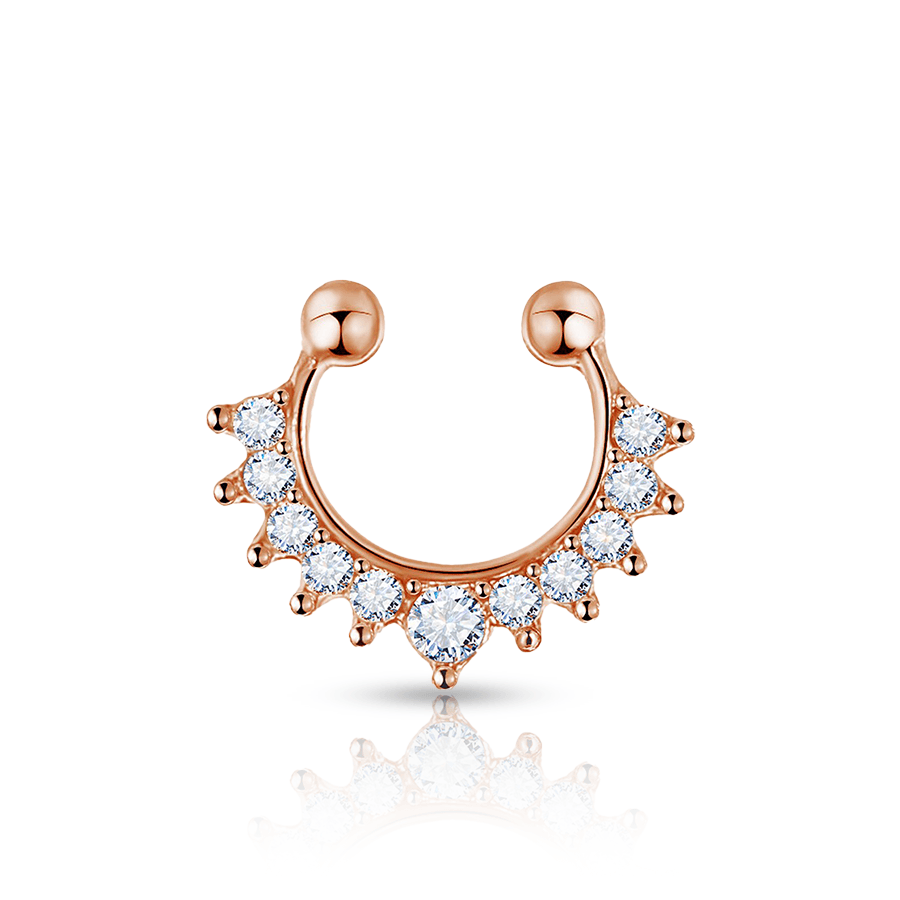 Peaks Diamonds Fake Nose Piercing Rose Gold