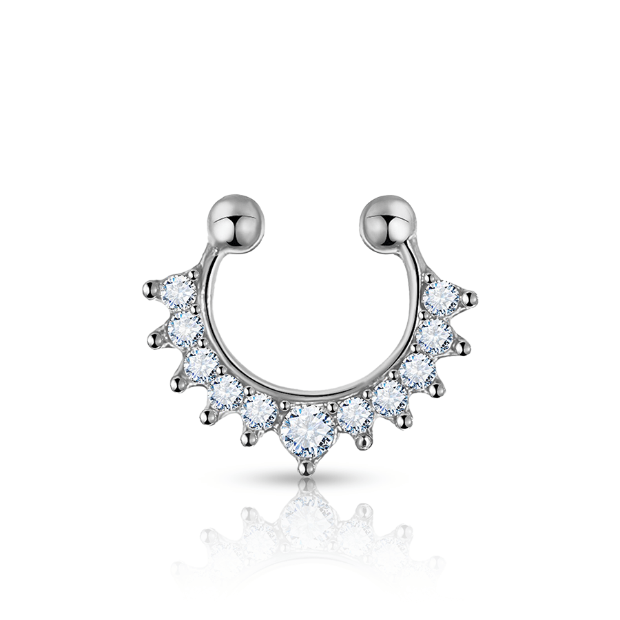 Peaks Diamonds Fake Nose Piercing Blue
