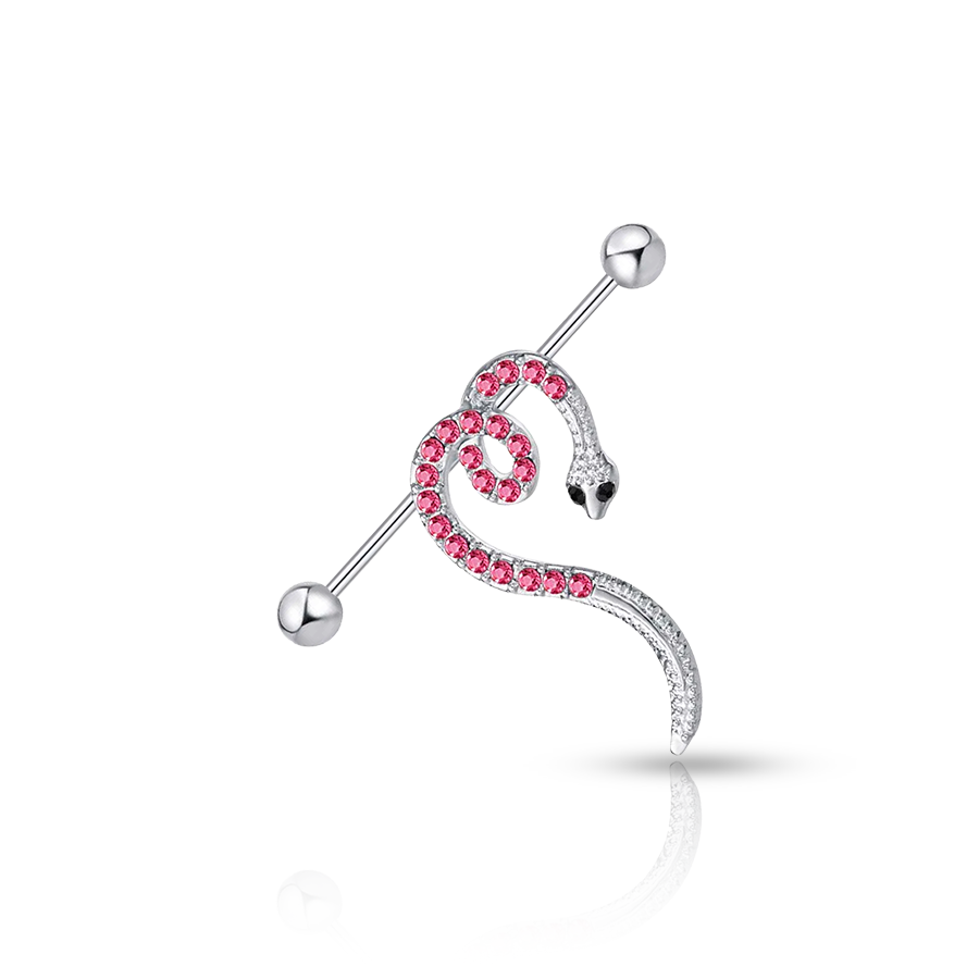 Pink Snake Industrial Piercing