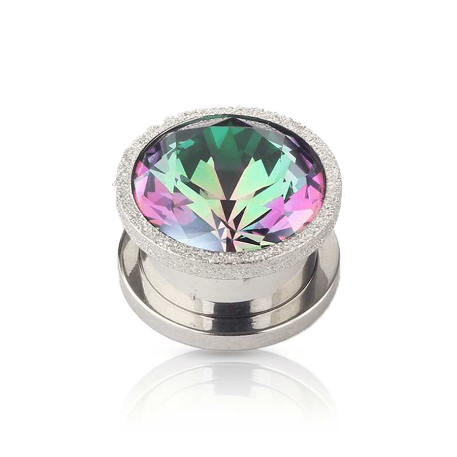 Precious Stone Ear Plug Silver 16mm