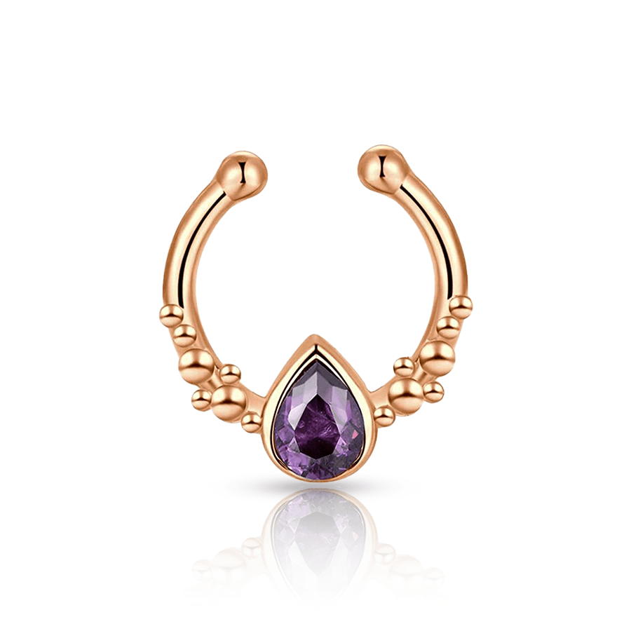 Purple Diamond Fake Nose Piercing