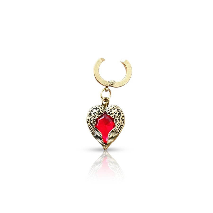 Red Heart Fake Belly Button Piercing