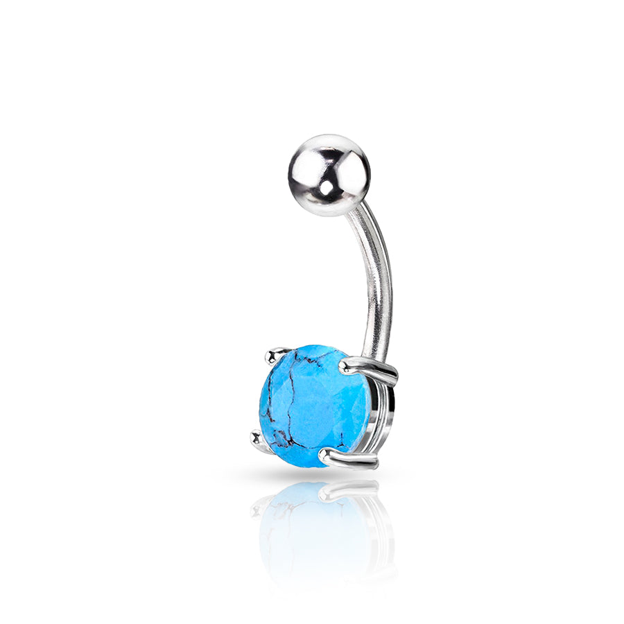 Rhinestone Ball Navel Piercing Sky Blue