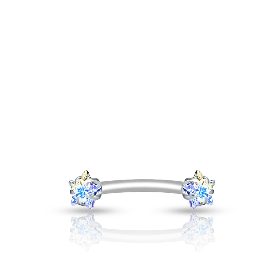 Rhinestone Eyebrow Piercing Multicolor