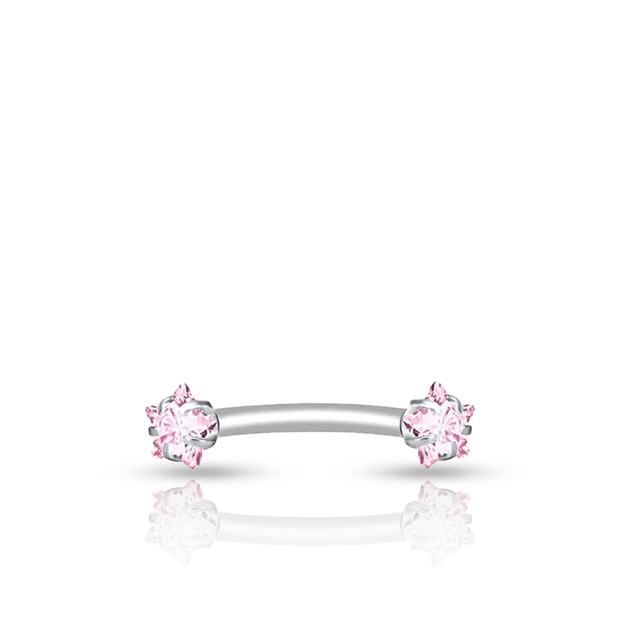 Rhinestone Eyebrow Piercing Pink