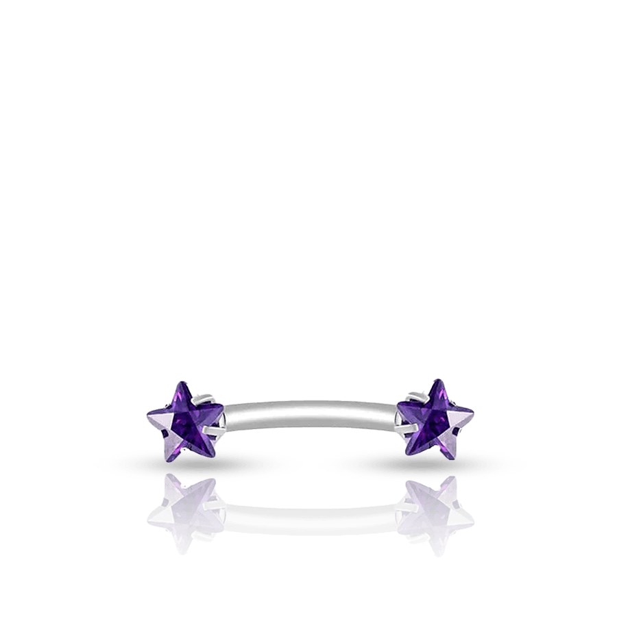 Rhinestone Eyebrow Piercing Purple