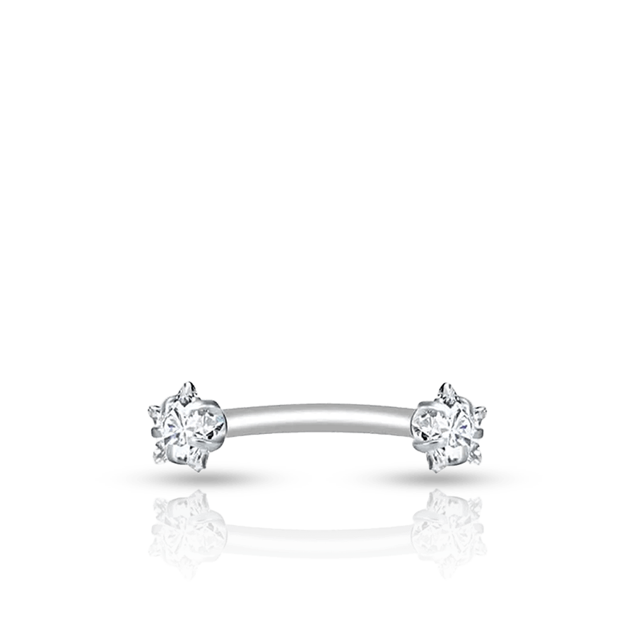 Rhinestone Eyebrow Piercing White
