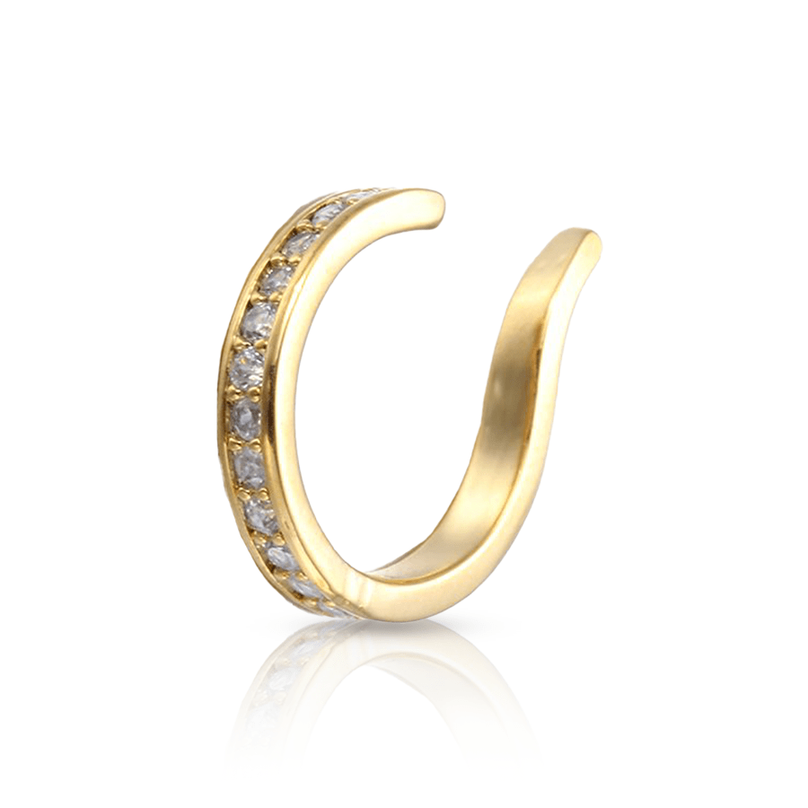 Rhinestones Fake Ear Piercing Gold