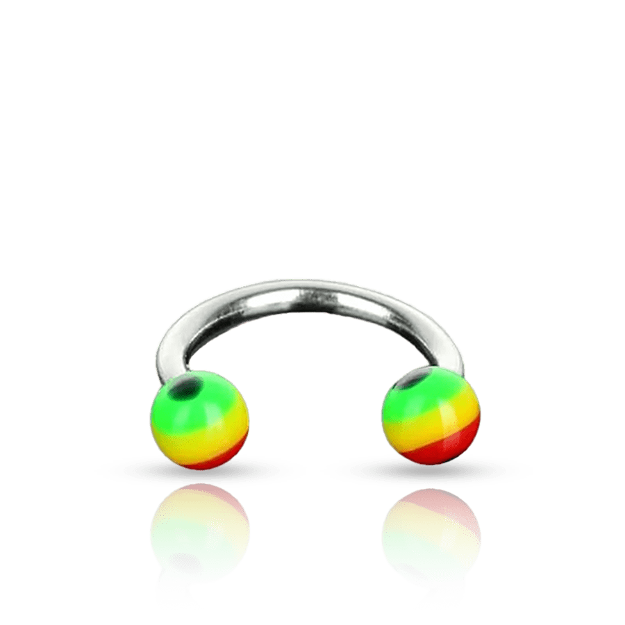 Ring Eyebrow Piercing Multicoloured